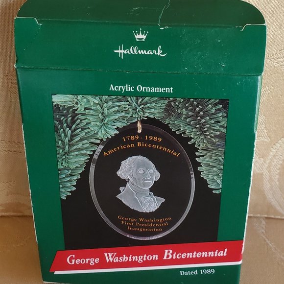Hallmark George Washington bicentennial Acrylic Ornament Dated 1989 - Picture 6 of 15
